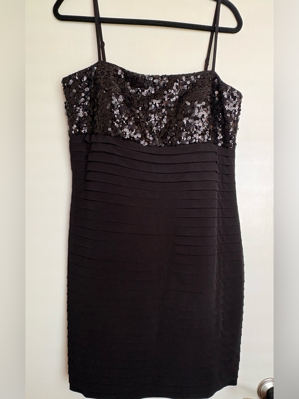 NWT Calvin Klein 2012 Black Sequin Cocktail Party Dress Size 14